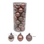 CONJ.35 BOLAS NATAL 4CM COR:ROSA
