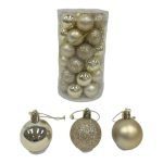 CONJ.36 BOLAS NATAL 3CM COR:OURO