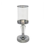 CASTIÇAL COM VIDRO PRATA