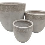 CERAMICA- CONJ.3 FLOREIRAS RED. COR:BEGE