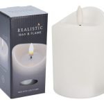 VELA CERA C/LED REALISTA COR:BANCO