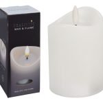 VELA CERA C/LED REALISTA COR:BANCO