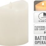 VELA CERA C/LED REALISTA COR:BRANCO