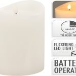 VELA CERA C/LED REALISTA COR:BRANCO