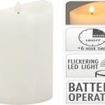 VELA CERA C/LED REALISTA COR:BRANCO