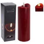 VELA CERA C/LED REALISTA COR:BORDO