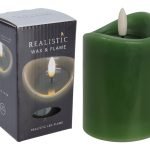 VELA CERA C/LED REALISTA COR:VERDE