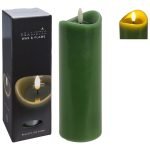 VELA CERA C/LED REALISTA COR:VERDE