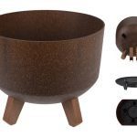 FLOREIRA C/PES PLASTICO COR:CASTANHO