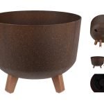 FLOREIRA C/PES PLASTICO COR:CASTANHO