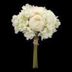 ARTIFICIAL- ATADO DE ROSAS HYDRANGEAS COR:BRANCO