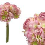ARTIFICIAL- ATADO DE ROSAS HYDRANGEAS COR:ROSA