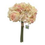 ARTIFICIAL- ATADO DE ROSAS HYDRANGEAS COR:SALMAO