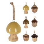 PENDULOS MADEIRA BOLOTAS/COGUMELOS 8CM