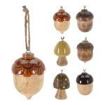 PENDULOS MADEIRA BOLOTAS/COGUMELOS 10CM