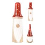 FIGURA PAI NATAL MADEIRA 21CM COR:VERMELHO