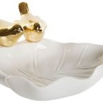 BANDEJA PORCELANA C/PASSAROS OURO