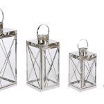 CONJ.4 LANTERNAS INOX+VIDRO