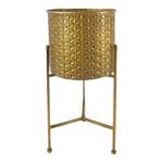 METAL -SUPORTE C/VASO COR DOURADO