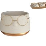 VASO CARA C/OCULOS P/VASOS 9CM COR:OURO