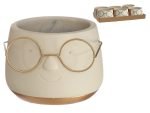 VASO CARA C/OCULOS P/VASOS 12CM COR:OURO