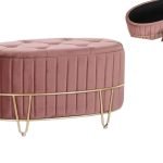 BANQUETA BAU POLIESTER C/PES METAL COR:ROSA