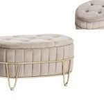 BANQUETA BAU POLIESTER C/PES METAL COR:BEGE ESC.