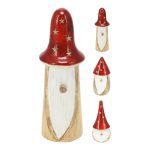FIGURA PAI NATAL MADEIRA 15CM COR:VERMELHO