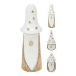 FIGURA PAI NATAL MADEIRA 15CM COR:BRANCO