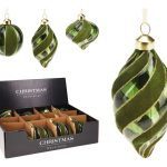 BOLAS ORNAMENTAIS VIDRO+VELUDO 8CM