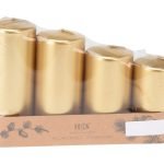 CONJ.4 VELAS PILAR 15/13/11/9.5CM COR:OURO