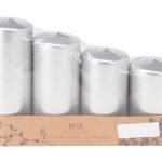 CONJ.4 VELAS PILAR 15/13/11/9.5CM COR:PRATA