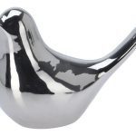 PASSARO CERAMICA 8CM COR:PRATEADO
