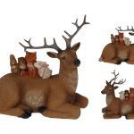 FIGURA RENA CERAMICA C/ANIMAIS NO DORSO