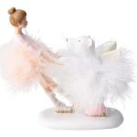 FIGURA BAILARINHA+URSO 14CM COR:ROSA