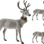 VEADO C/PELO 37CM COR:CINZA