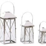 CONJ.3 LANTERNAS INOX+VIDRO