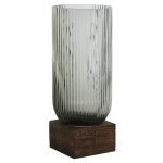 JARRA VIDRO C/BASE MADEIRA