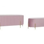 CONJ.2 BANQUETAS POLIESTER C/PES METAL