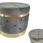 PUFF POLIESTER COR:CINZA