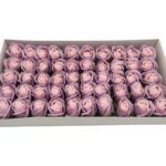 CAIXA C/50 ROSAS SABAO 5CM COR:ROXO MIX