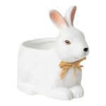 FIGURA COELHO C/VASO CERAMICA