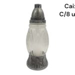 Z23 CANDEEIRO DE VIDRO CX. C/8 COR:PRATA