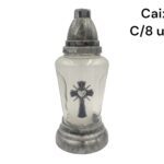 Z26 CANDEEIRO DE VIDRO CX. C/8 COR:PRATA