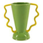 JARRA CERAMICA C/PEGAS COR:VERDE/AMARELO