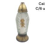 S277 CANDEEIRO DE VIDRO CX. C/6 COR:OURO