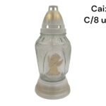 S115 CANDEEIRO DE VIDRO CX. C/8 COR:BRANCO