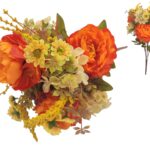 RAMO PEONIAS Y HORTENSIAS 55CM COR:LARANJA