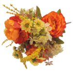 RAMO PEONIAS Y HORTENSIAS 55CM COR:LARANJA