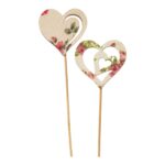 CONJ.18 ESPETOS MADEIRA CORAÇAO